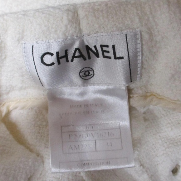 Chanel Cruise Cotton Tweed Cream Lace-Up Trousers 34 - Picture 5 of 7
